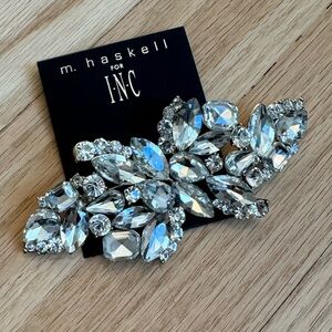 Miriam Haskell for INC crystal jewel rhinestone brooch huge sparkly pin NWT